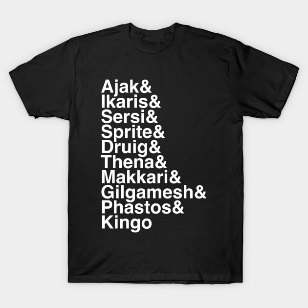 Eternals Names T-Shirt by bunky